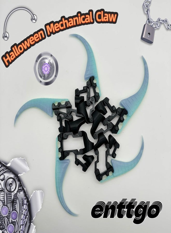 enttgo 3D Printed Halloween Claw Decoration, Five-Finger Mobile Toy, Suitable for Halloween Parties, Cosplay Equipment (Glow at Night - Blue) - Image 5